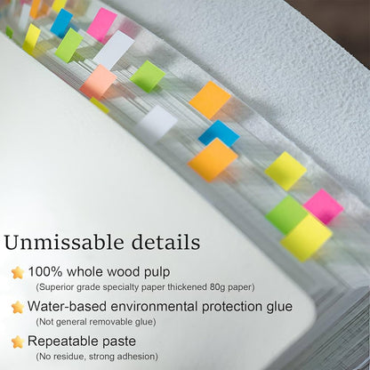 KINGJET Japanese Adhesive Memo Strips, (Pack of 1)40x10 mm Sticky Notes, 7 Colour Sticky Notes