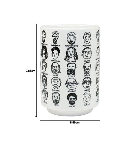It's Hard to Get a Handle on Philosophy - Porcelain Tea Cup Featuring 60 Western Philosophers (ECO PACKAGE)