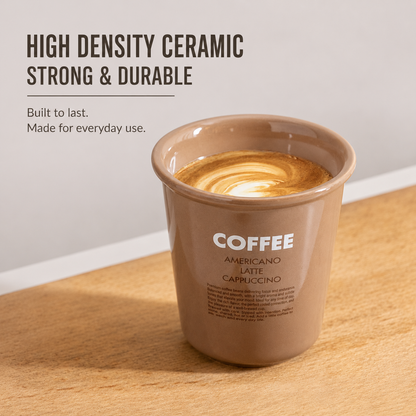 The Roasted Sip High Density Premium High Glaze Ceramic Coffee Cups