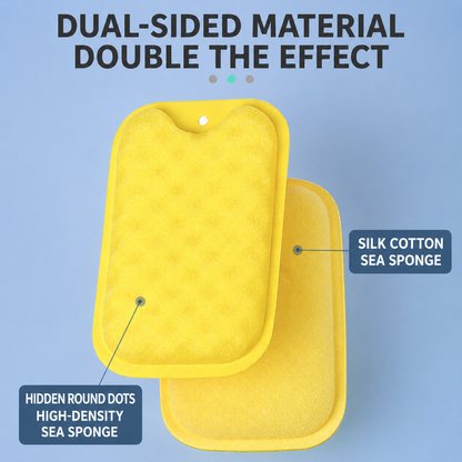 Double Sided Kitchen Sponge 2 in 1 Seaweed sponge + loofah sponge (Pack of 3)