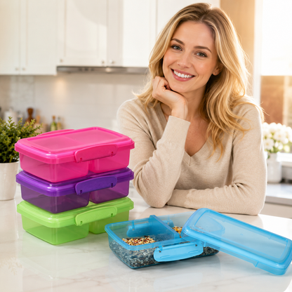 MealMate™  Duo Lock Divided Lunch Box Set with Secure Lock Lid | BPA-Free Reusable Food Storage Container for Office, School & Travel