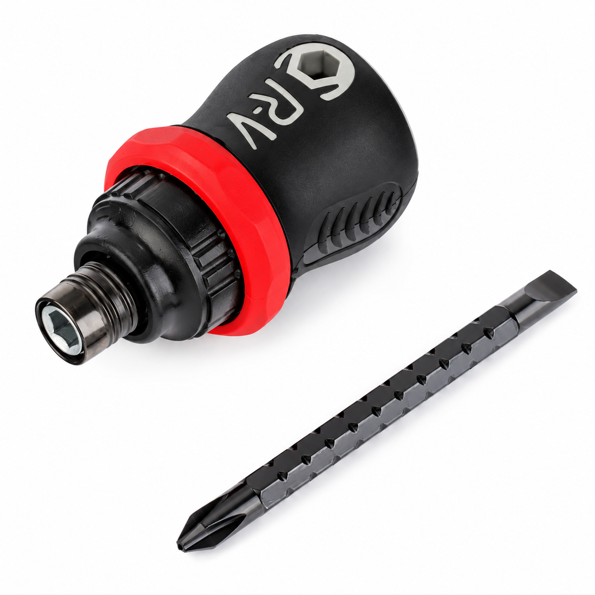 GripMate™ Mini Ratchet Screwdriver with Reversible Bit, Compact Ergonomic Handle & Quick-Release Magnetic Bit Holder for DIY, Home Repairs and Everyday Us