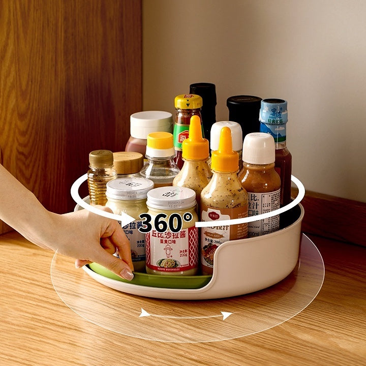 360° Rotating Open Kitchen Storage Tray for Bottles(Lazy Susan)