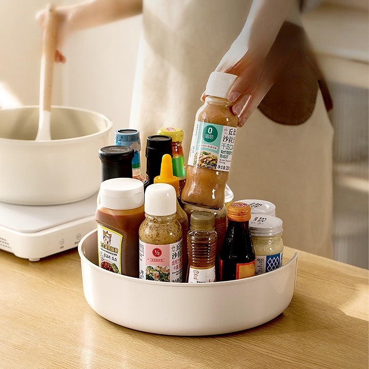 360° Rotating Open Kitchen Storage Tray for Bottles(Lazy Susan)