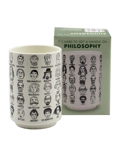 It's Hard to Get a Handle on Philosophy - Porcelain Tea Cup Featuring 60 Western Philosophers (ECO PACKAGE)