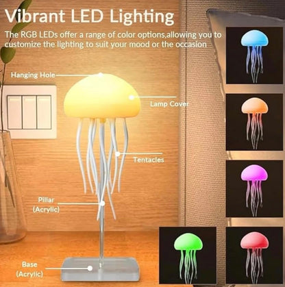 Aurora Jellyfish Mood-light lamp with Ambient Lighting Sound responsive with built in Rechargeable battery.