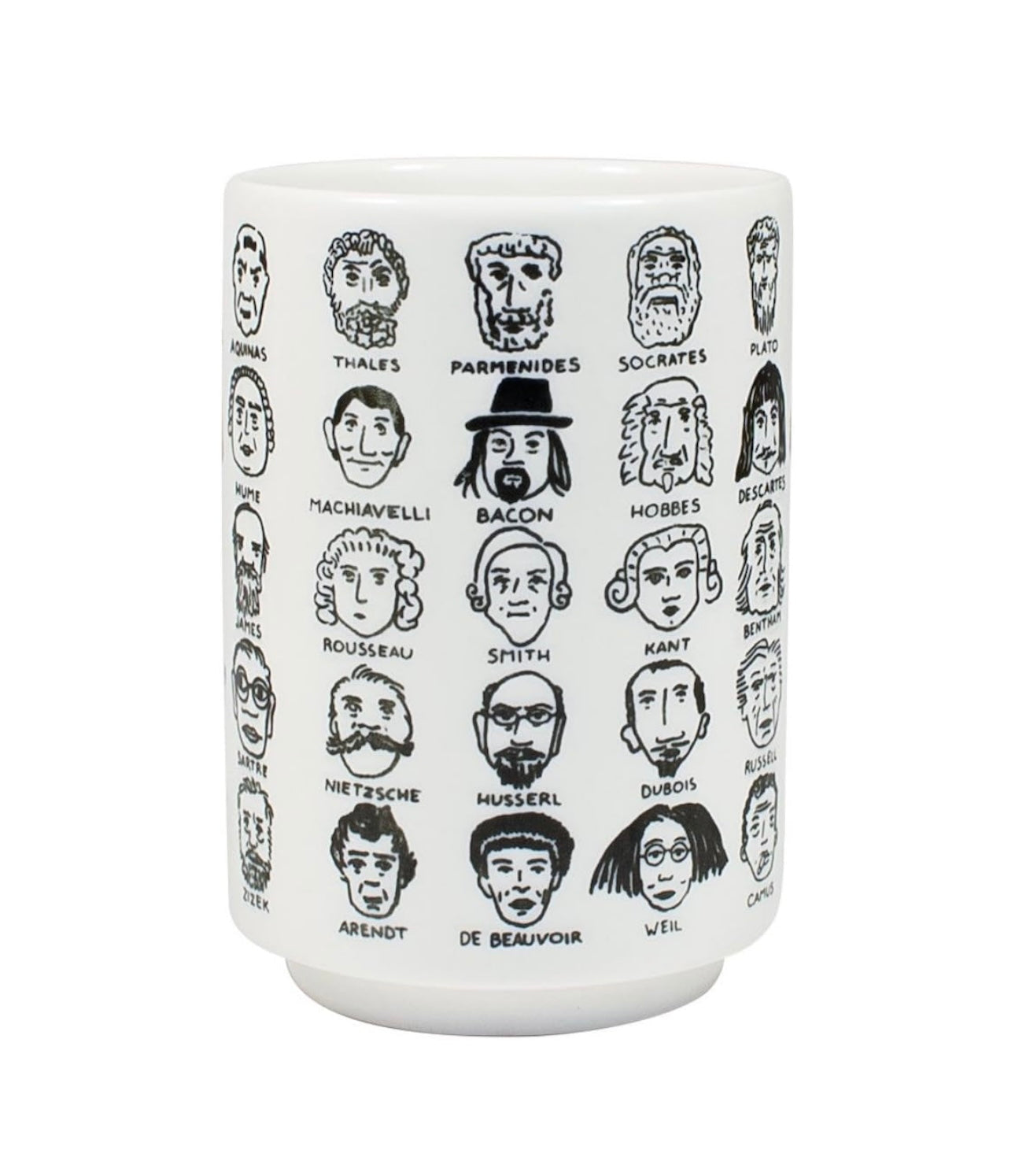 It's Hard to Get a Handle on Philosophy - Porcelain Tea Cup Featuring 60 Western Philosophers (ECO PACKAGE)