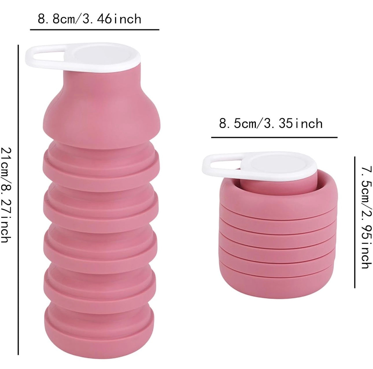 Collapsible Silicone Water Bottle Leakproof, Lightweight for Travel Outdoor