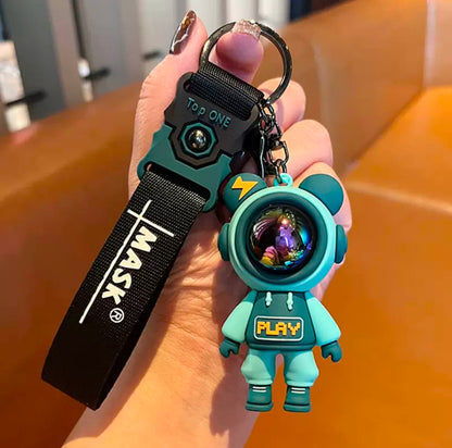 Funky Astronaut Keychain with Lanyard