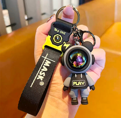 Funky Astronaut Keychain with Lanyard