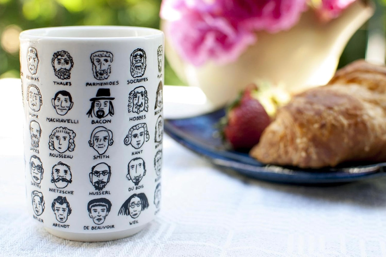 It's Hard to Get a Handle on Philosophy - Porcelain Tea Cup Featuring 60 Western Philosophers (ECO PACKAGE)