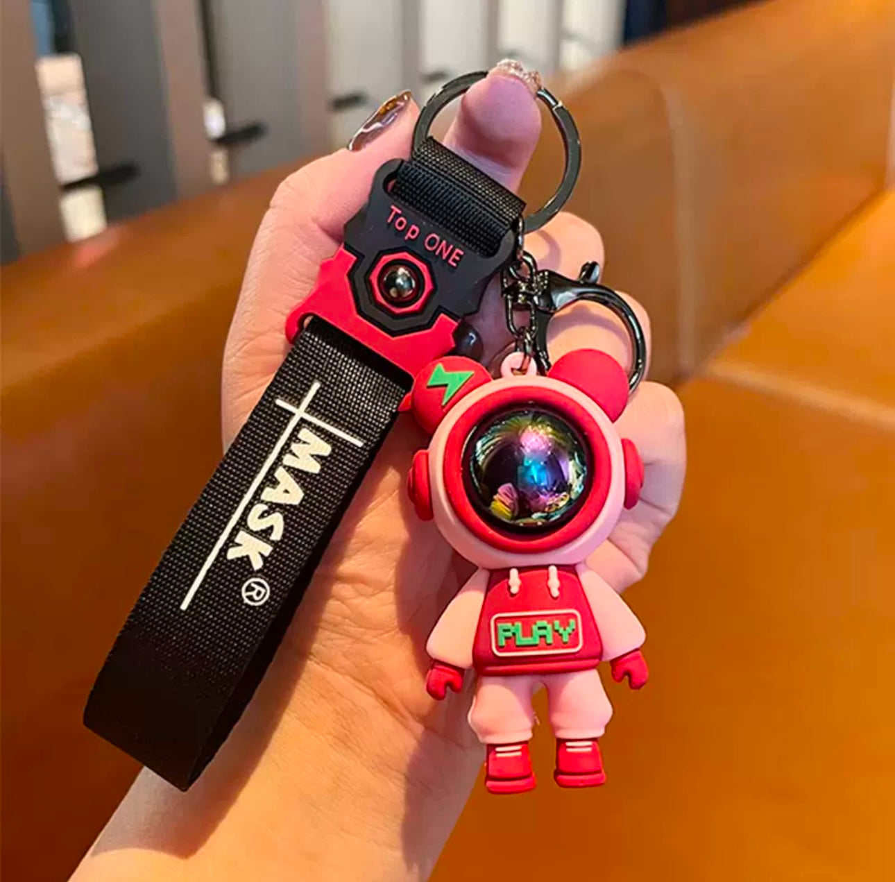 Funky Astronaut Keychain with Lanyard