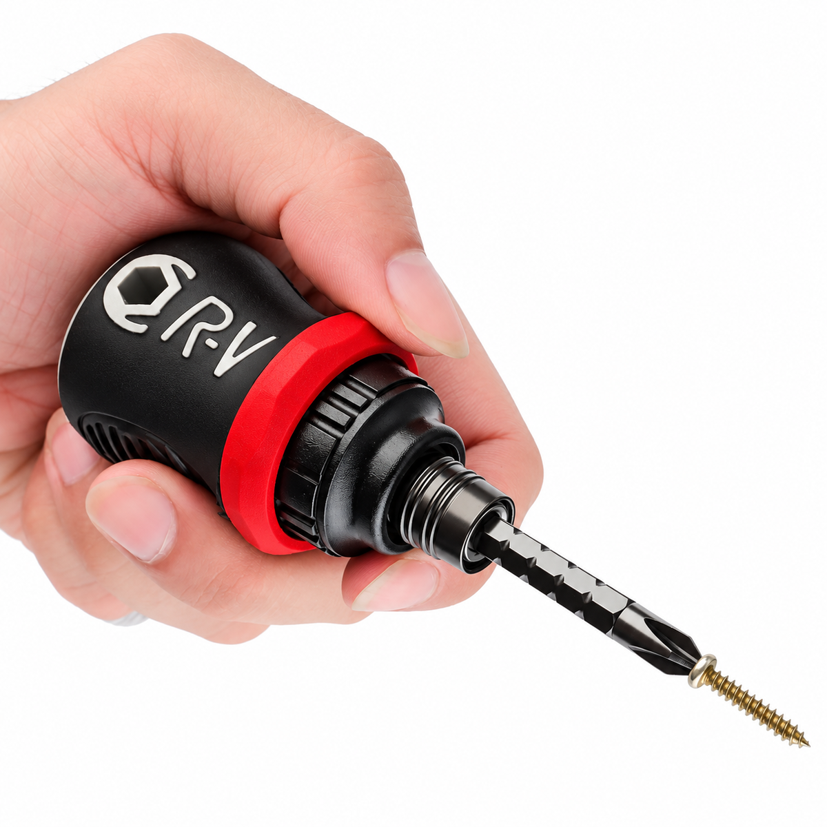 GripMate™ Mini Ratchet Screwdriver with Reversible Bit, Compact Ergonomic Handle & Quick-Release Magnetic Bit Holder for DIY, Home Repairs and Everyday Us