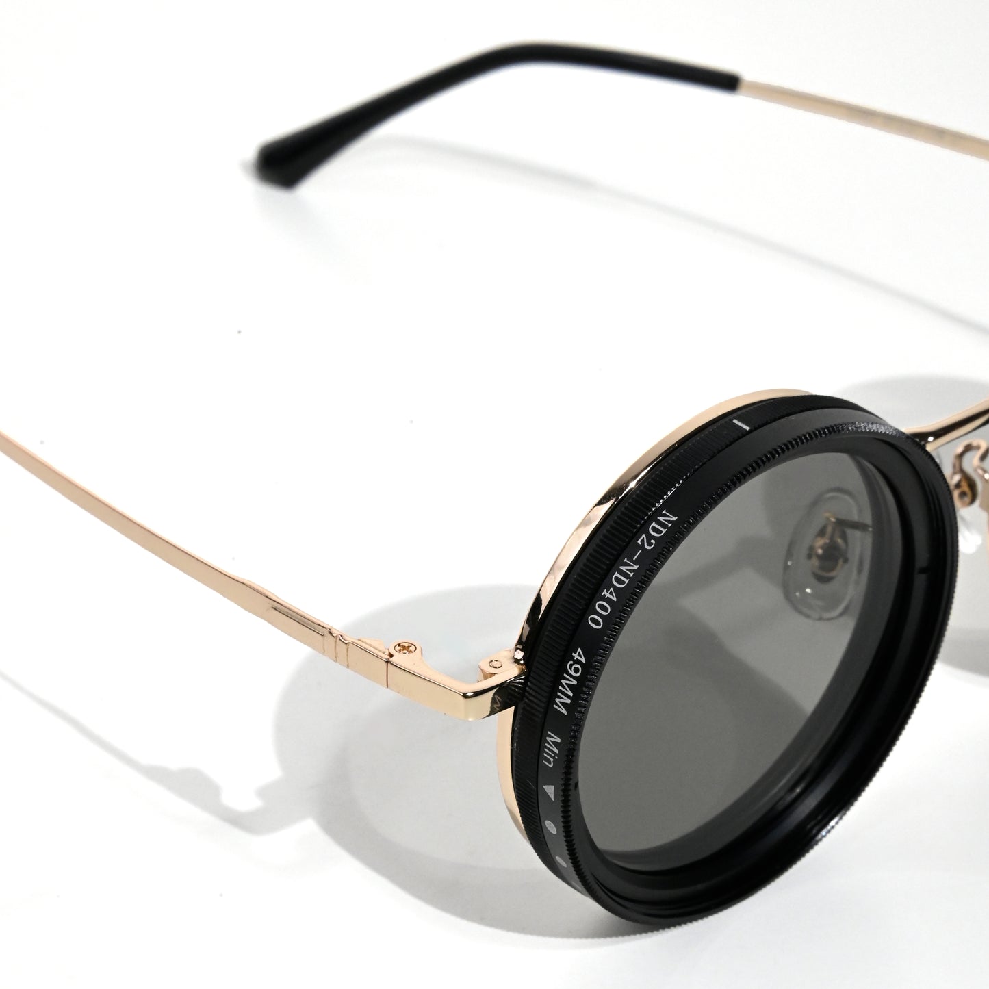 Eclipse Series Unisex Neutral Density Filter Adjustable Tint Sunglasses - Gold