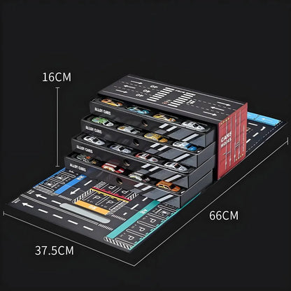 48pc Alloy Pull Back Car Set - Luxury Container Gift Box | Racing Cars with Tracks