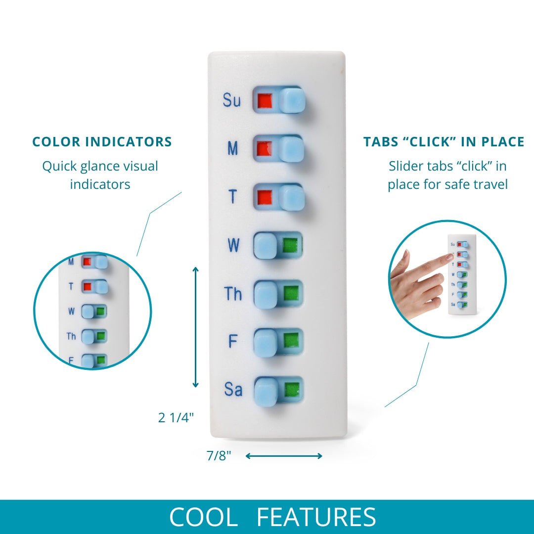 Take-n-Slide Medication Tracker and Reminder (2 Pack)