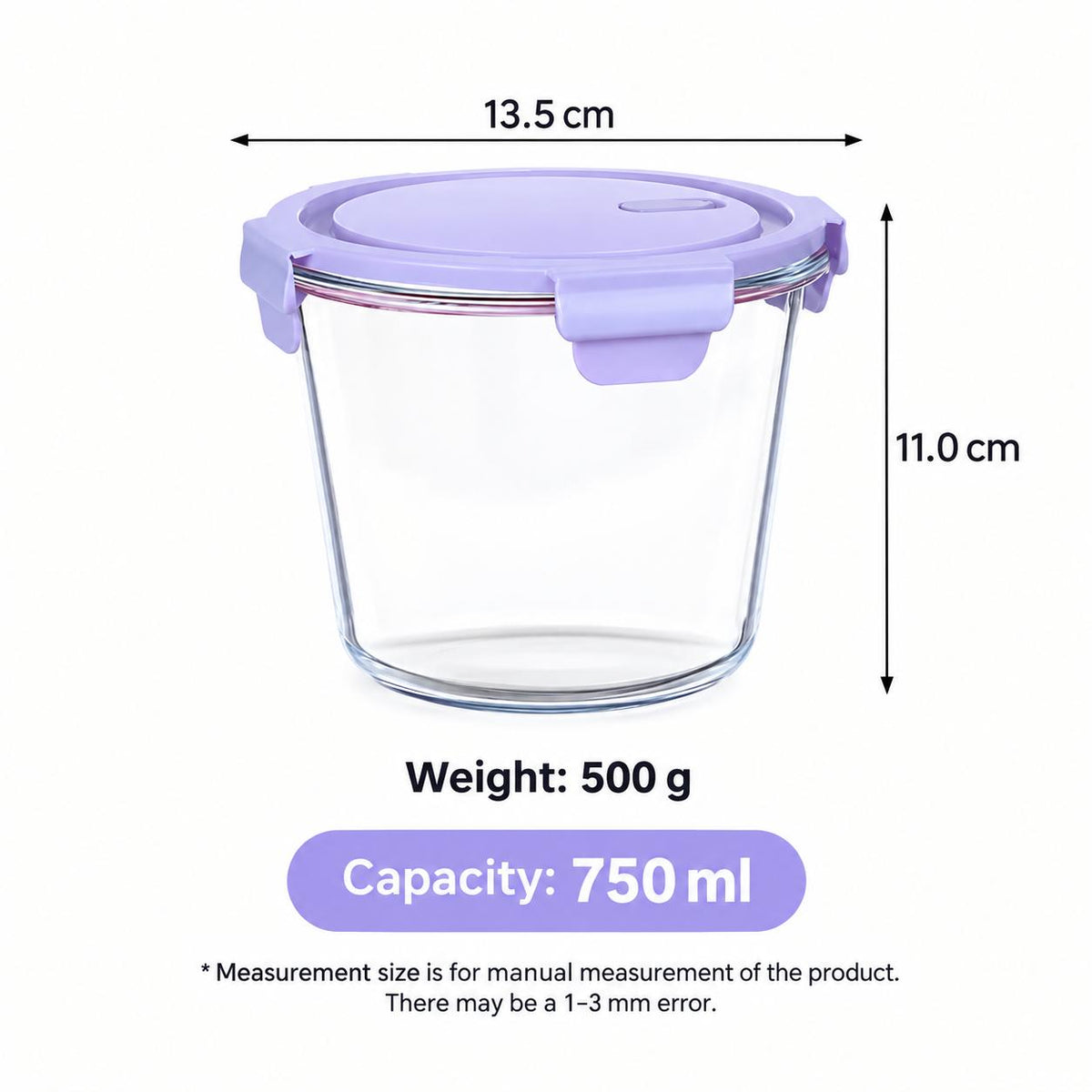 Leakproof Glass Storage containers (750ml)