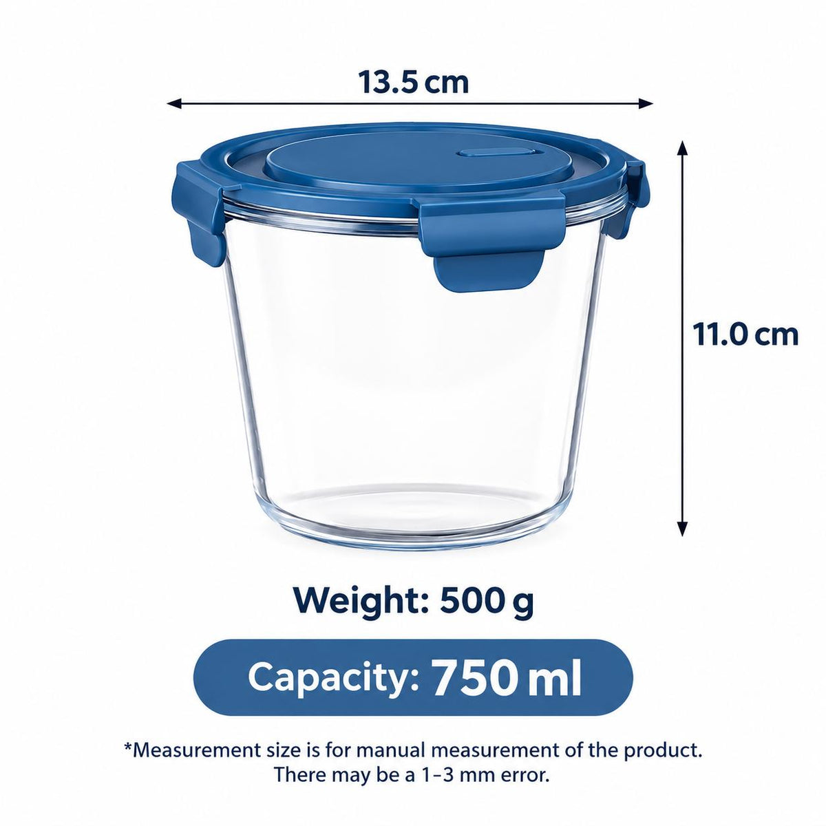 Leakproof Glass Storage containers (750ml)