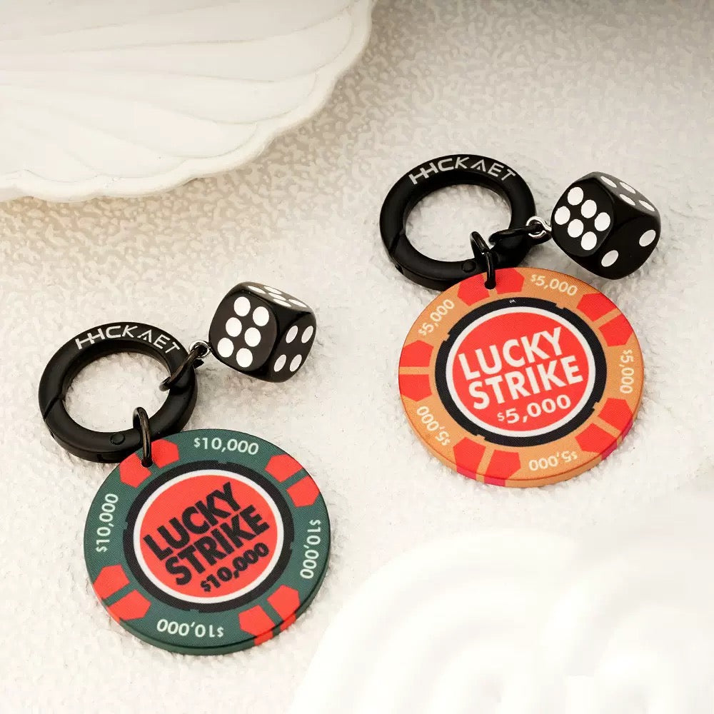 Lucky Poker chip Keychain Bag Charm