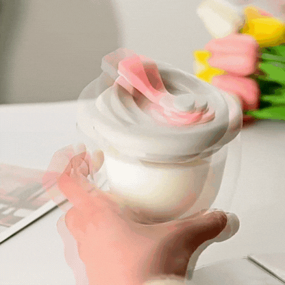 Double Layer Glass Cup with Lid