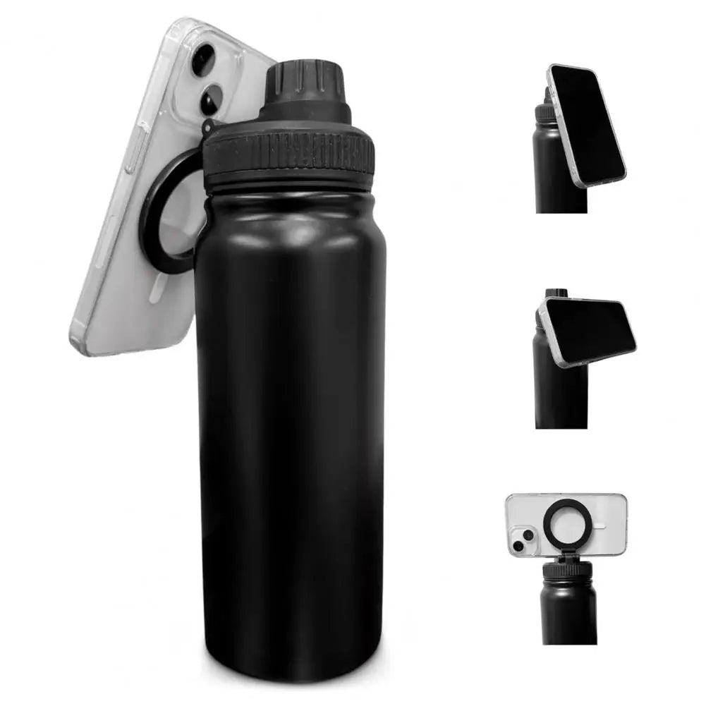 Insulated Stainless Steel Flask with Magsafe Compatible Phone Holder