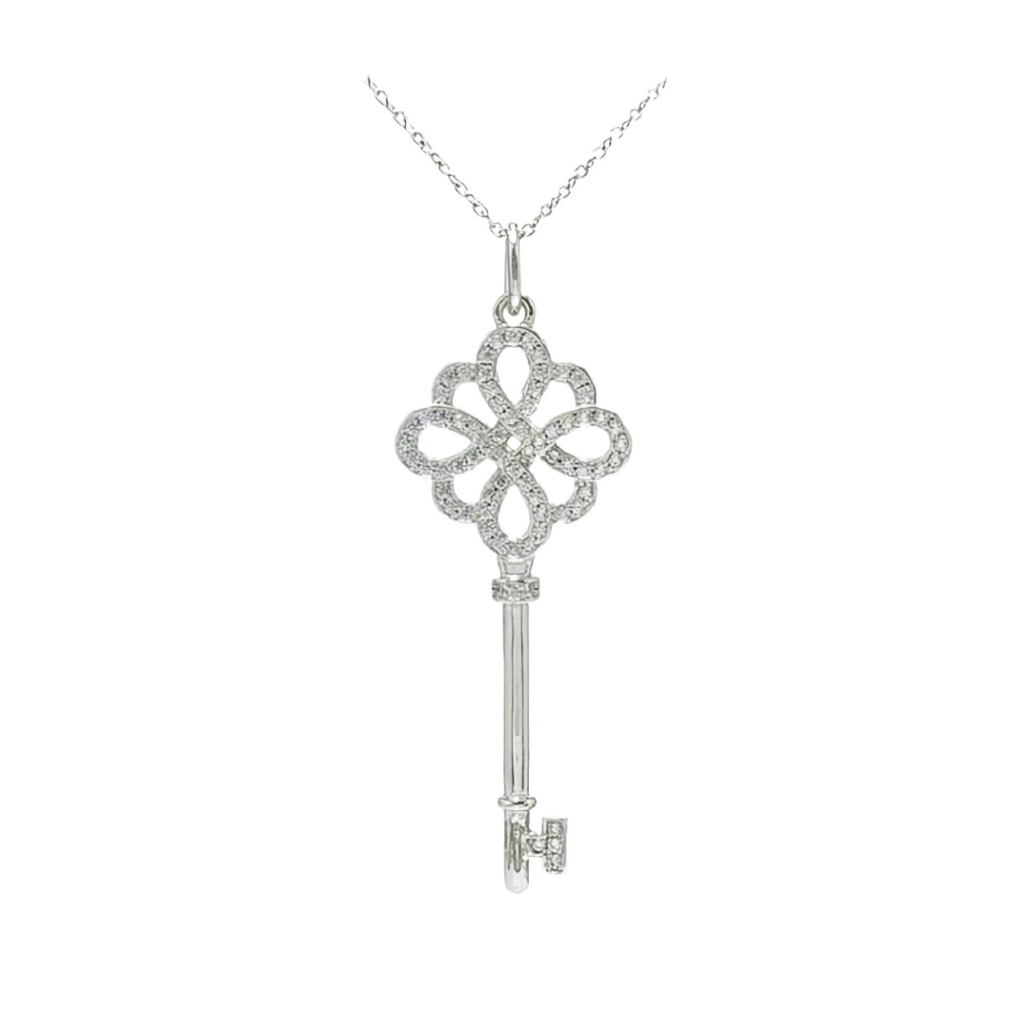 Diamond key necklace