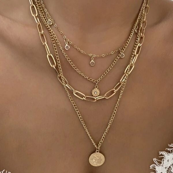 Layered gold necklace