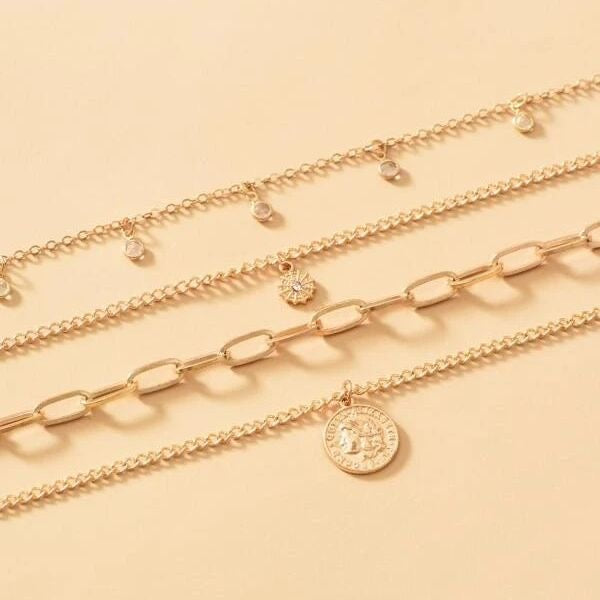 Layered gold necklace