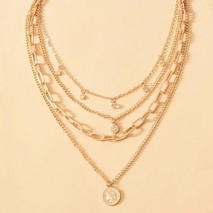 Layered gold necklace