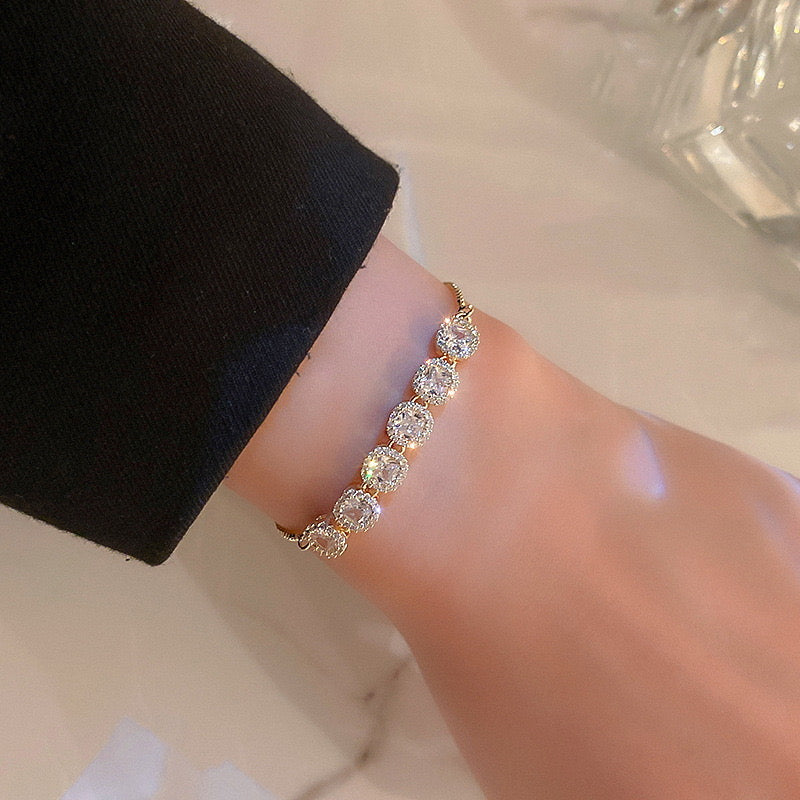 Dazzling diamond drawstring bracelet