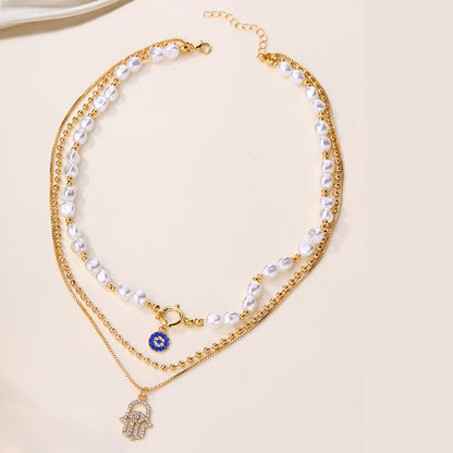 Divine protection layered necklace