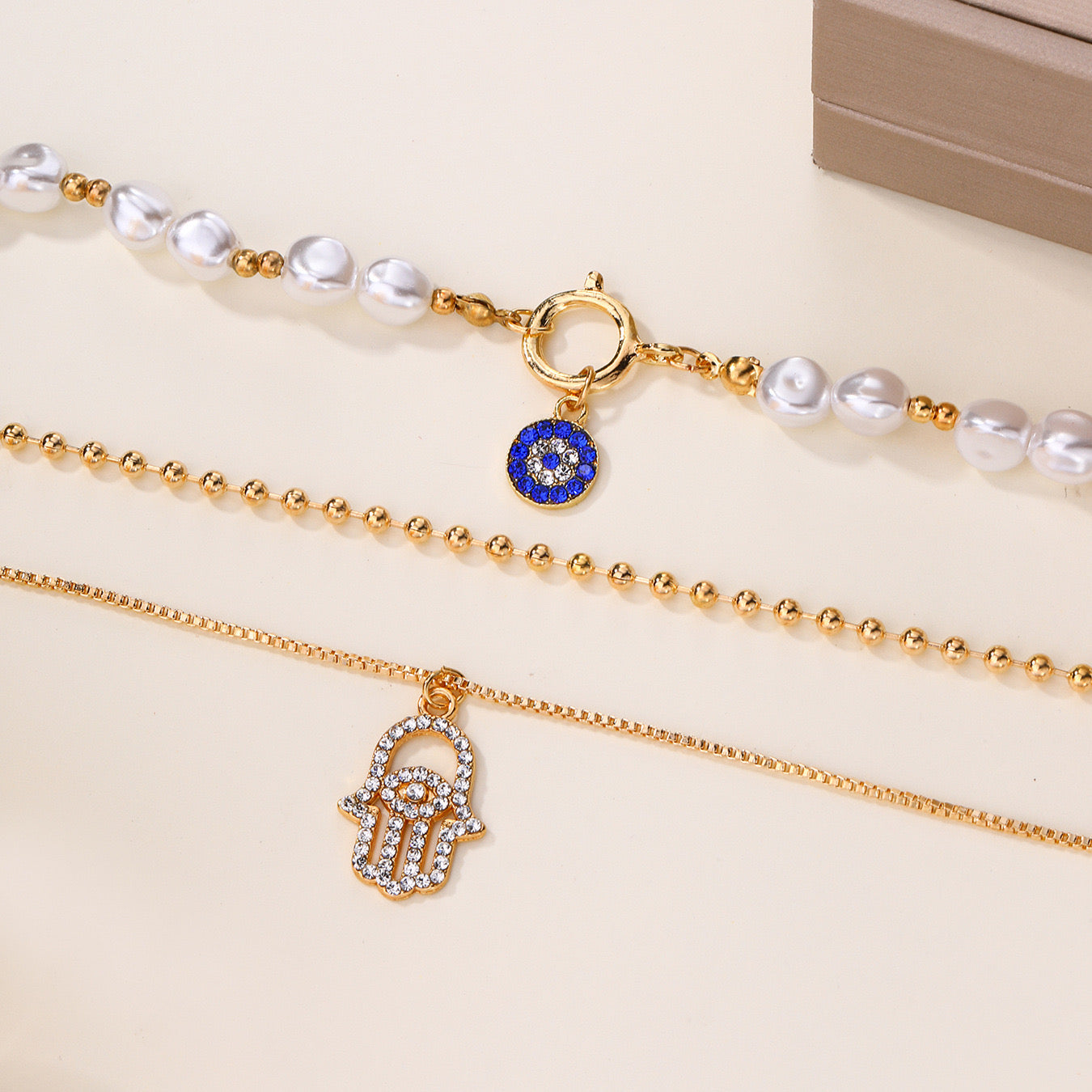Divine protection layered necklace