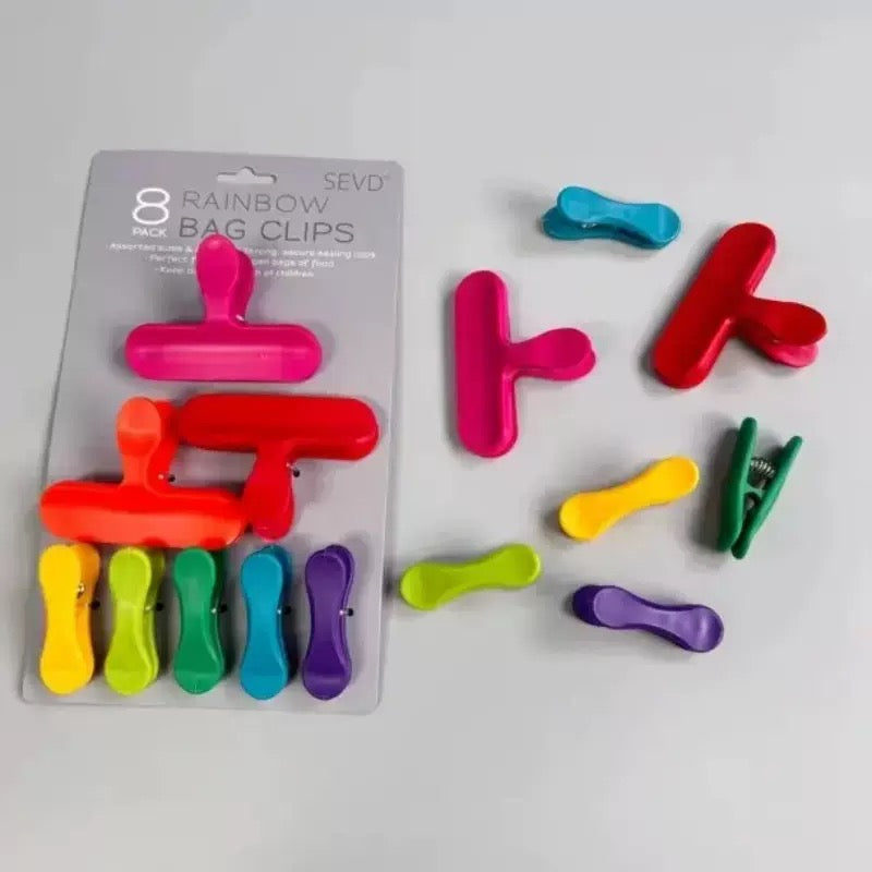 Rainbow Bag Clips (Pack of 8)