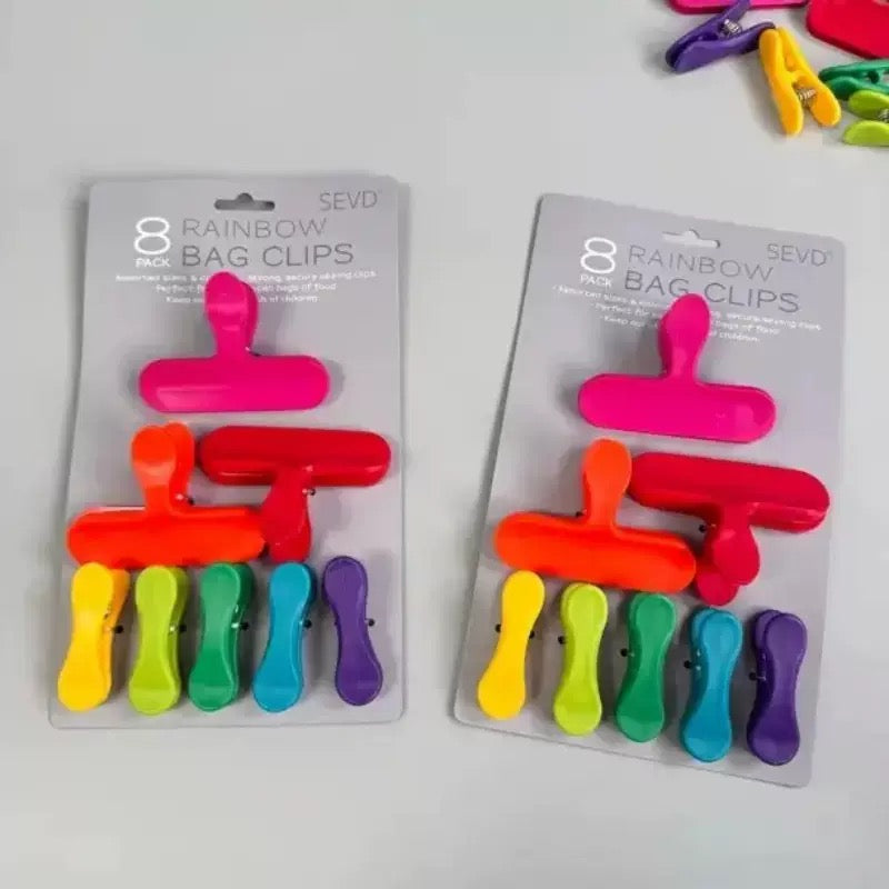 Rainbow Bag Clips (Pack of 8)