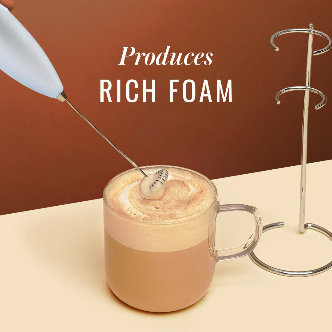 2-in-1 Milk Frother & Egg Whisk with Stand