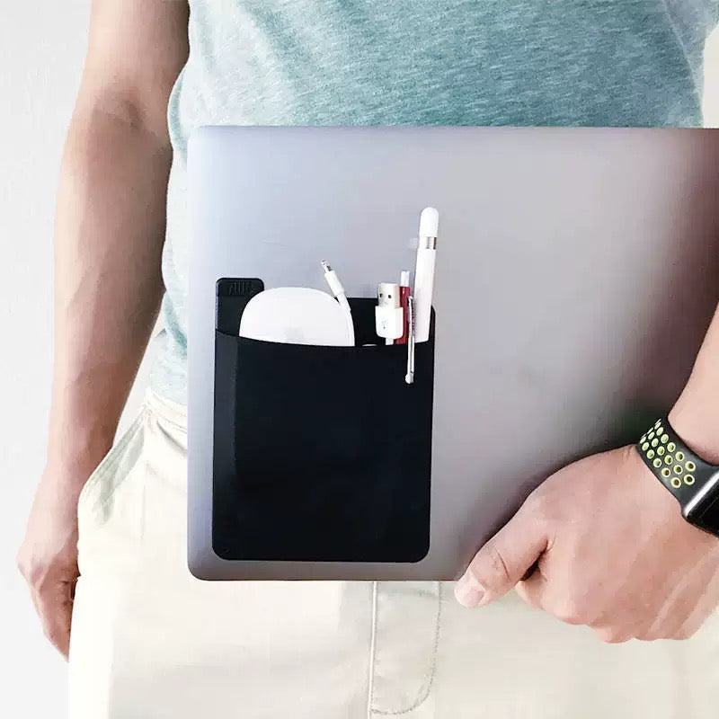 Laptop and Tablet Adhesive Storage Sleeve for External Hard drives, Mouse & Pen