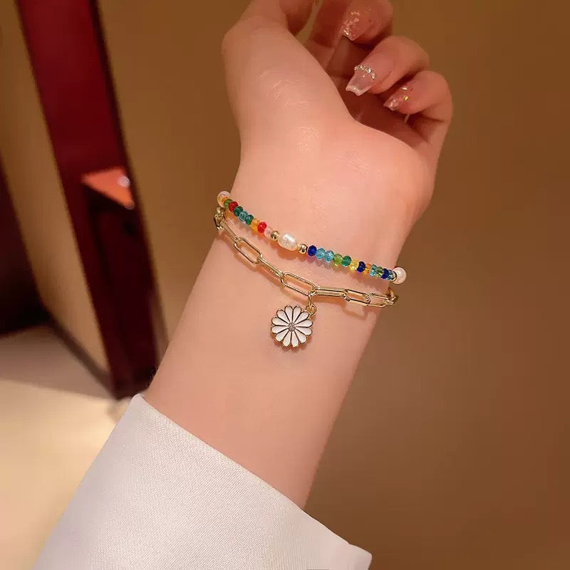 Double Layer Flower Bracelet