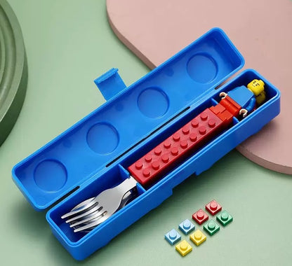 Stainless Steel Building Blocks Cutlery Set for Kids