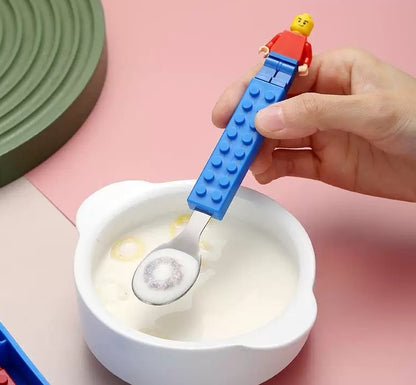 Stainless Steel Building Blocks Cutlery Set for Kids
