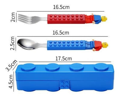 Stainless Steel Building Blocks Cutlery Set for Kids