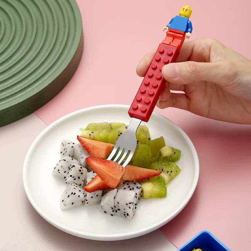 Stainless Steel Building Blocks Cutlery Set for Kids