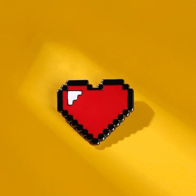Enamel Heart Brooch