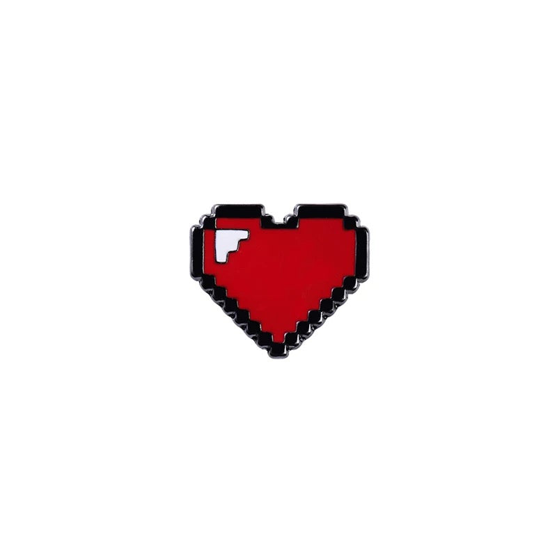 Enamel Heart Brooch
