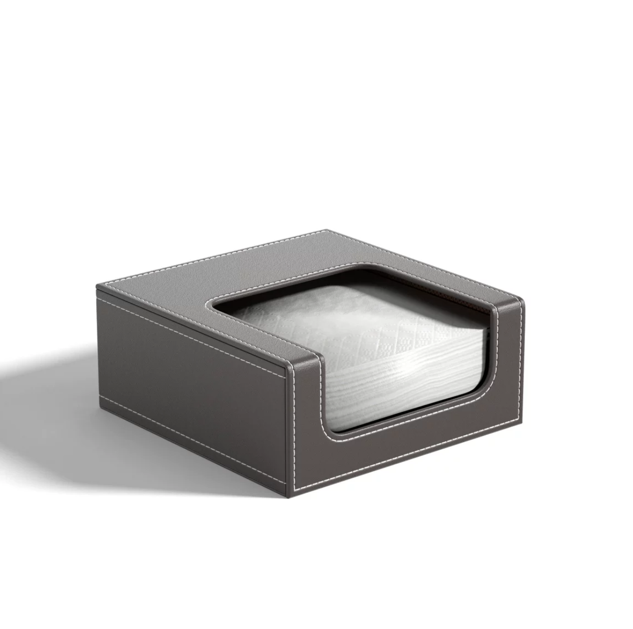 Table-top Artificial Leather Paper Napkin Holder Dispenser for Home and Office