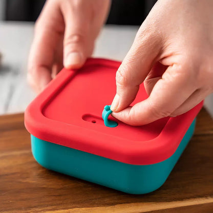 Silicone Food Storage Containers With Exhaust Valve-Food Grade BPA Free Reusable.