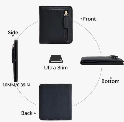 Unisex RFID Blocking Compact Bifold Wallet