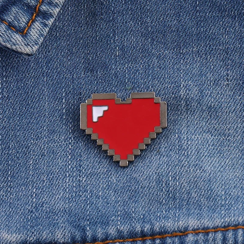 Enamel Heart Brooch