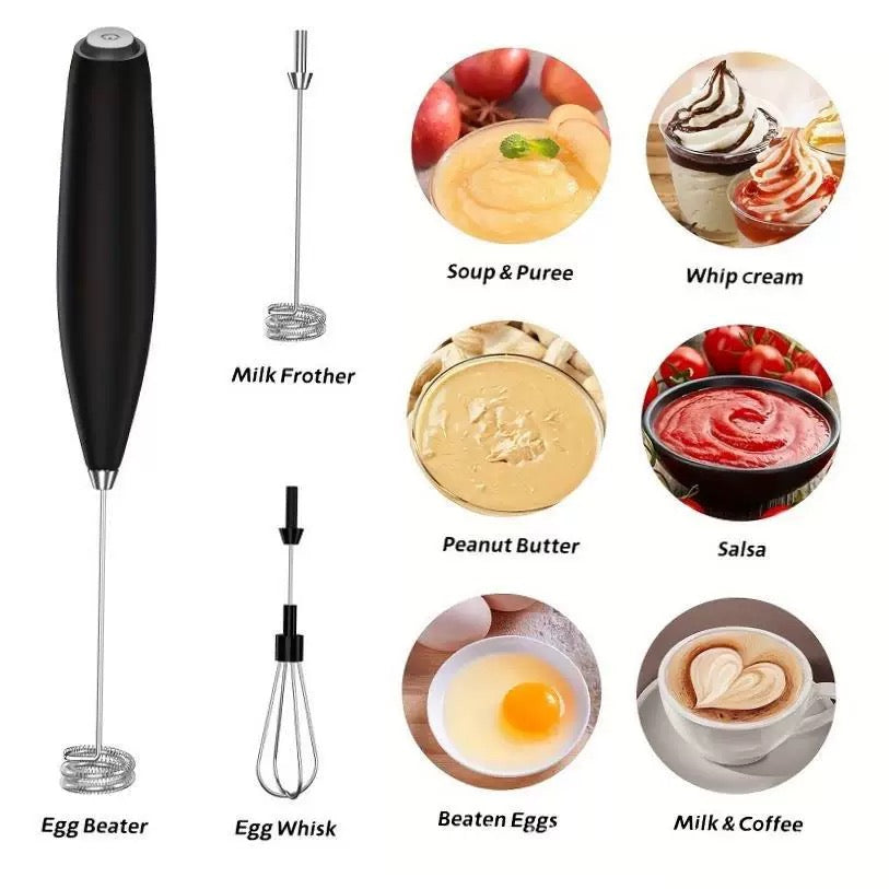 2-in-1 Milk Frother & Egg Whisk with Stand