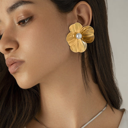 Sunlit Flora Oversized Hypoallergenic Anti-Tarnish Earring