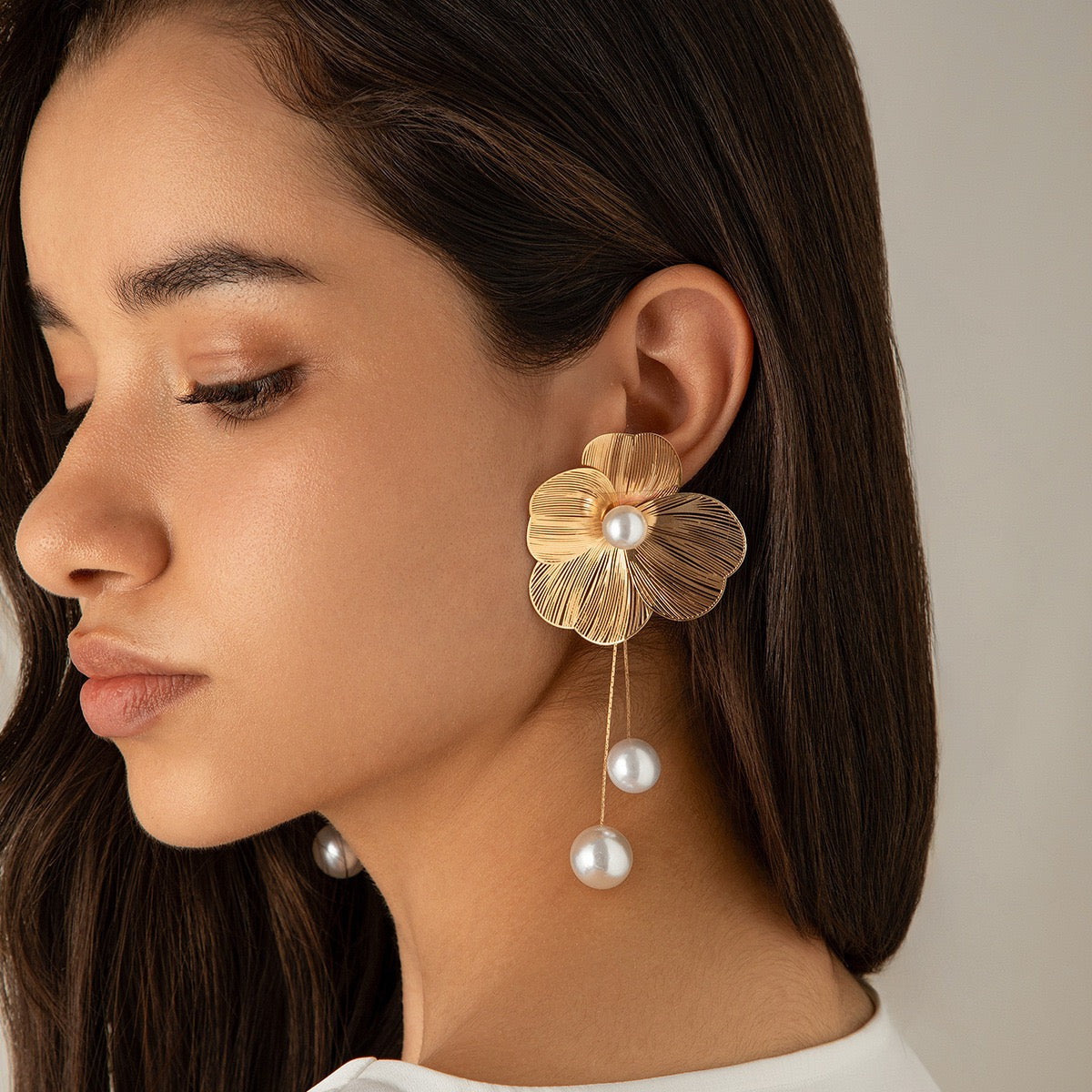 Sunlit Flora Oversized Dangle Hypoallergenic Anti-Tarnish Earring